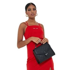 Nine West Top Handle Bag Black Embossed Logo 9x8